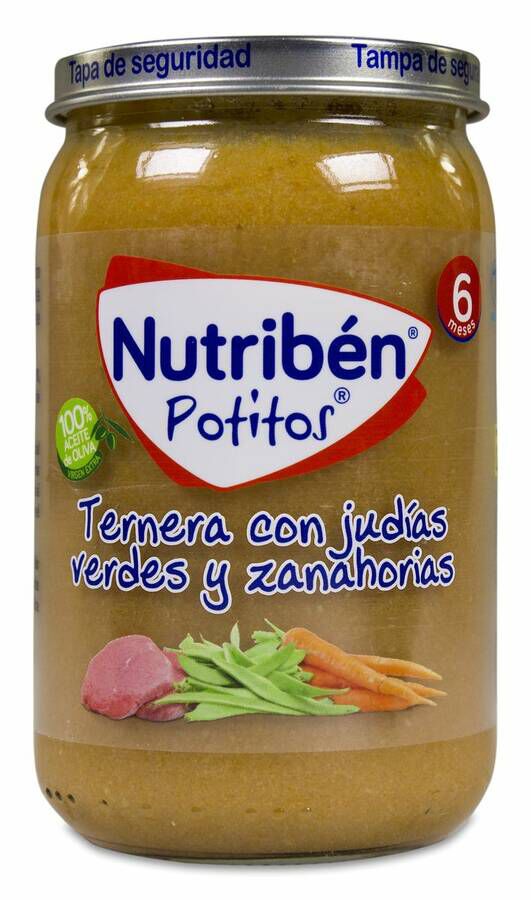 Nutriben Potitos Ternera con Judías Verdes y Zanahorias, 235 g