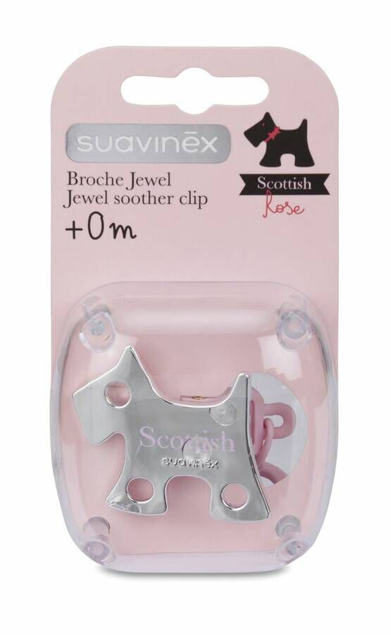 Suavinex Broche de Pinza Jewel Rosa, 1 Ud