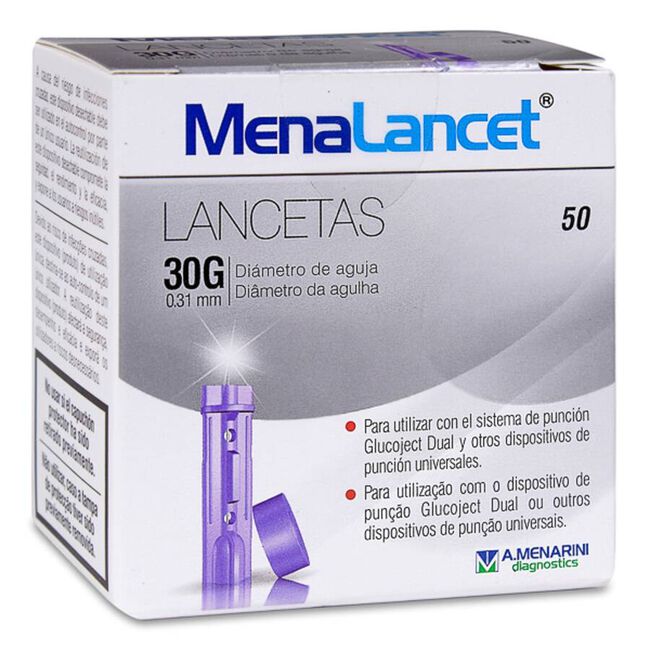 A.Menarini Glucoject Lancetas Plus, 33 gr 50 unidades