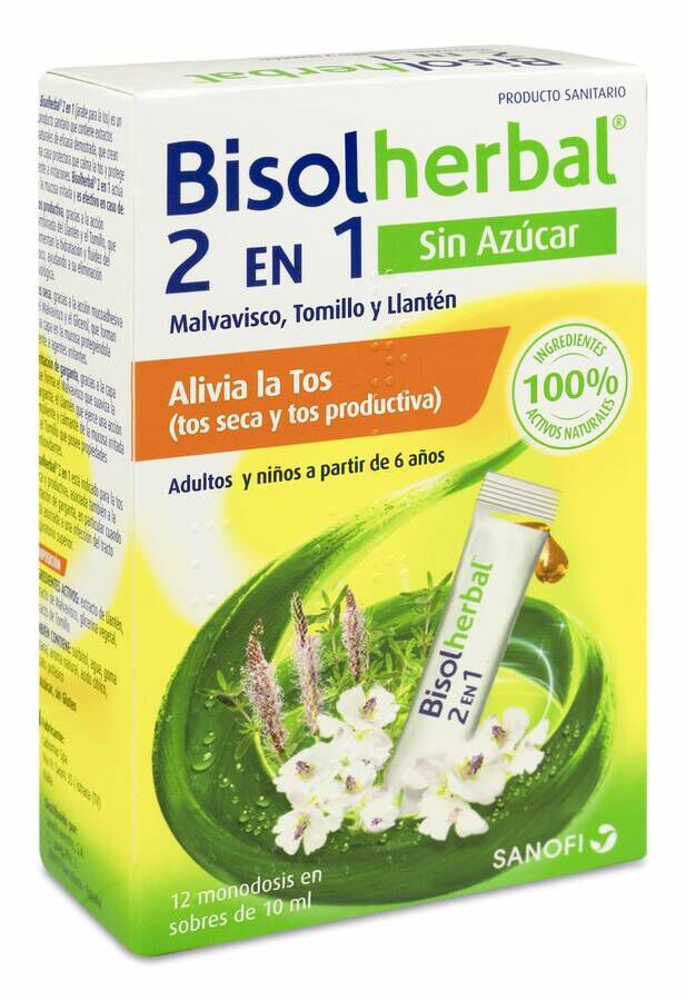 Bisolherbal 2 en 1 Monodosis, 12 Sobres