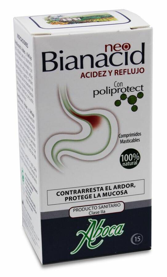 Aboca NeoBianacid Acidez y Reflujo, 15 Comprimidos