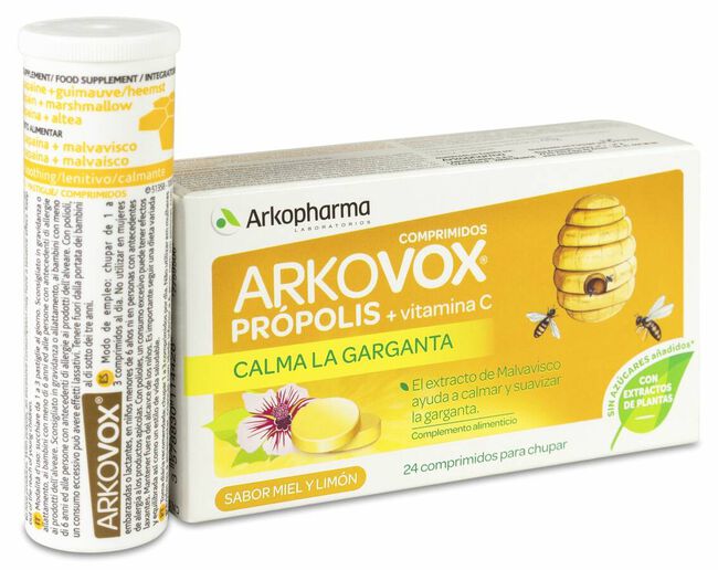 Arkopharma Arkovox Pr¢polis + Vitamina C, 24 Comprimidos