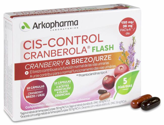 Arkopharma Cis-Control Cranberola Flash, 20 C psulas