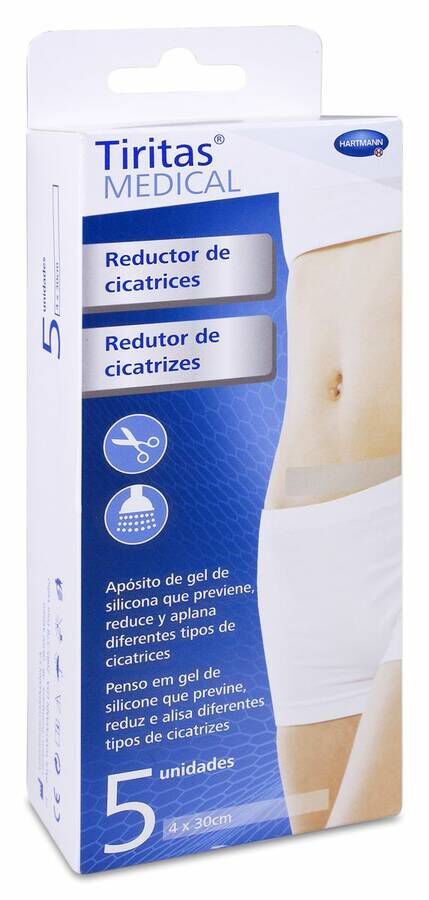 Tiritas Medical Reductor Cicatrices 4 cm x 30 cm, 5 Uds