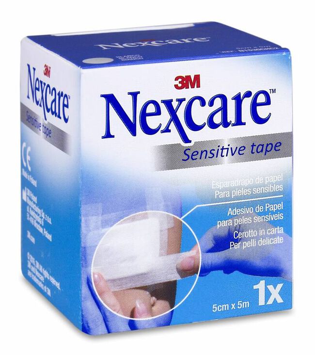 Nexcare Sensitive Tape Esparadrapo de Papel Blanco 5 m, 1 Ud