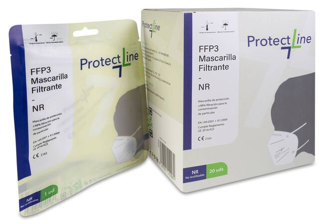 Protect Line Mascarilla FFP3, 20 Unidades