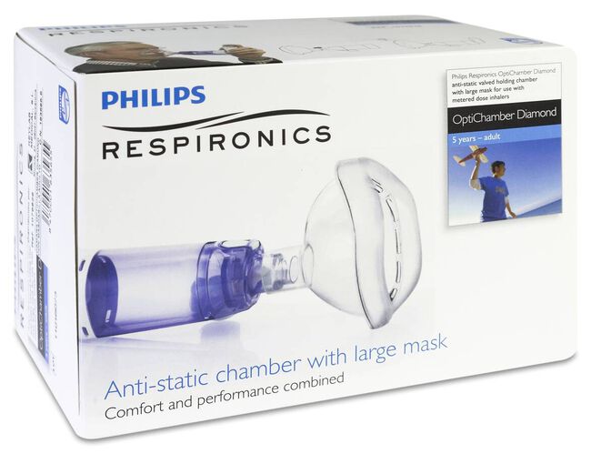 Philips OptiChamber Diamond C mara de Inhalaci¢n + Mascarilla Adulto, 1 Ud