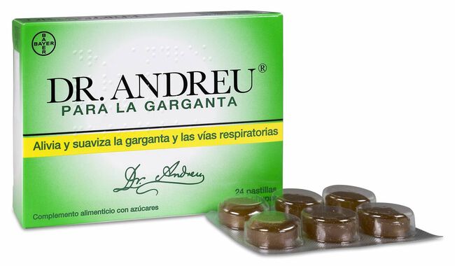 Bayer Pastillas del Dr. Andreu para la Garganta, 24 Pastillas