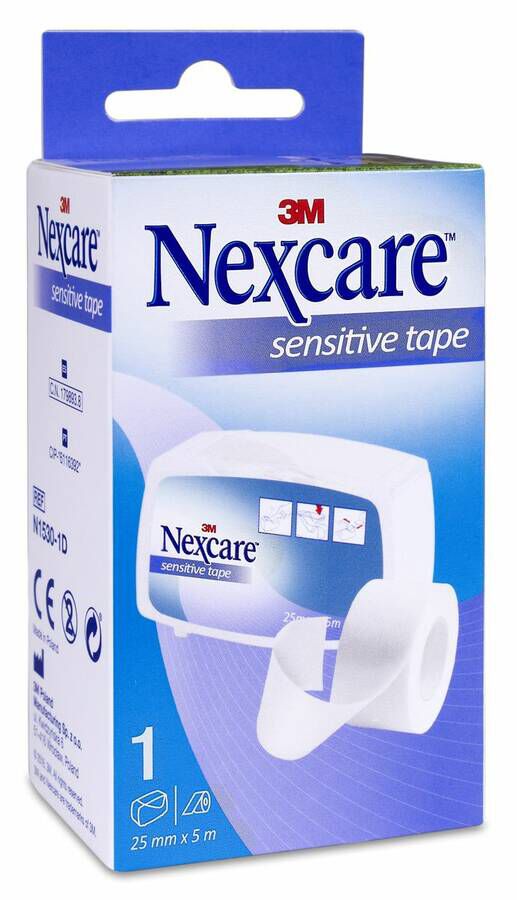 Nexcare Sensitive Tape Esparadrapo de Papel con Portarrollos, 1 Ud