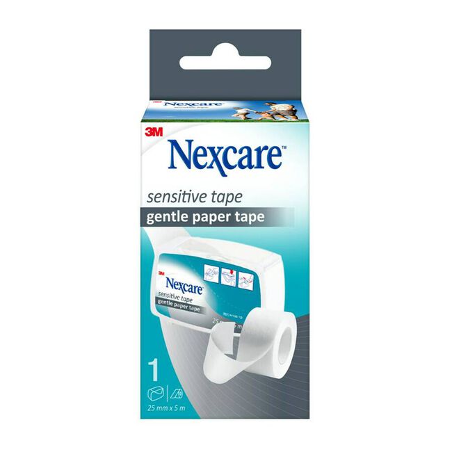 Nexcare Sensitive Tape Esparadrapo de Papel Piel 2,5 cm x 5 m, 1 Ud