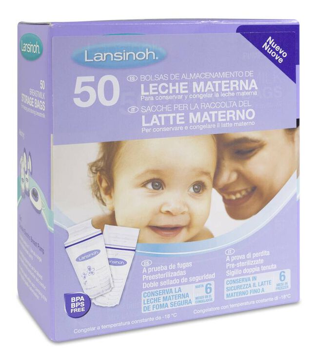 Lansinoh Bolsas de Almacenamiento Leche Materna, 50 Bolsas