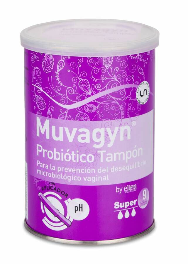 Muvagyn Probiótico Tampón con Aplicador Super, 9 Uds