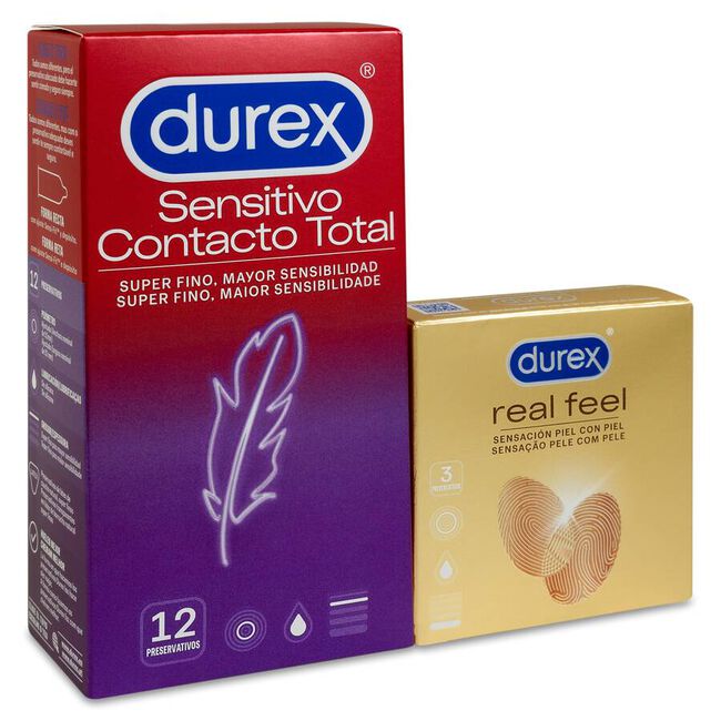 Promoci¢n Durex Contacto Total 12 uds + Real Feel 3 uds, 15 Uds