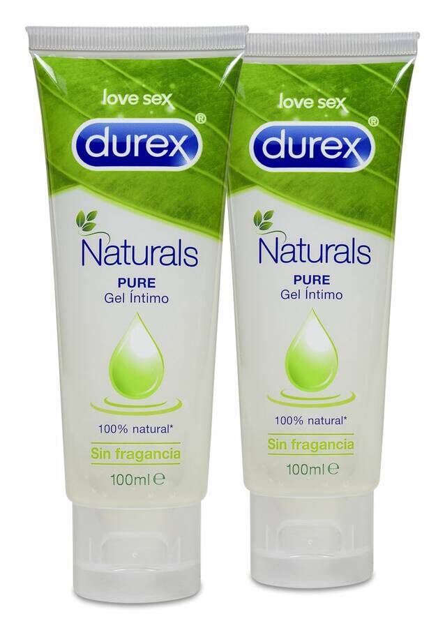 Duplo Durex Naturals Pure Gel Intimo Lubricante, 2 Uds