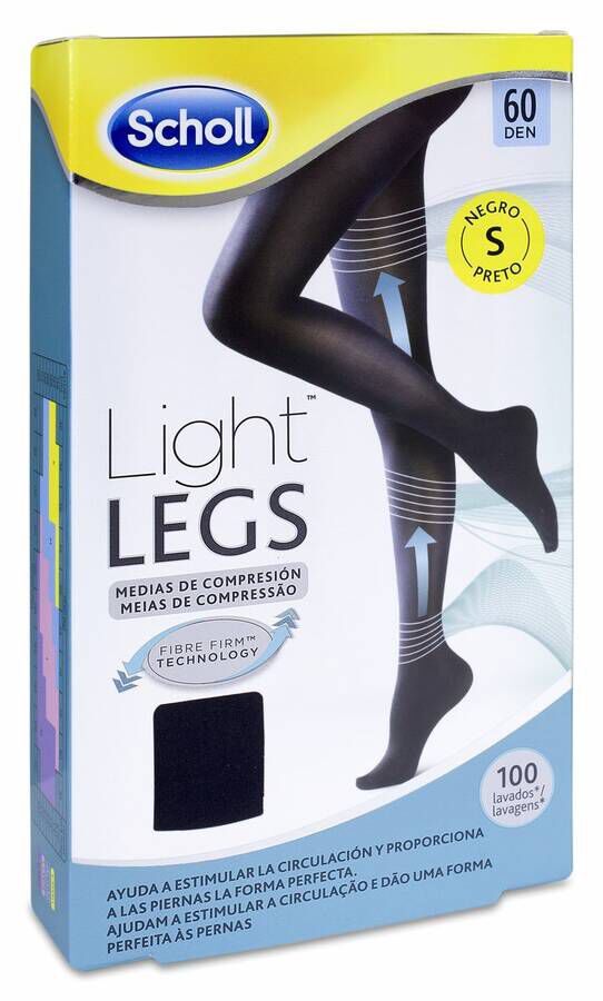 Scholl Light Legs Medias de Compresión Ligera 60 Den Negro Talla S 1 Ud