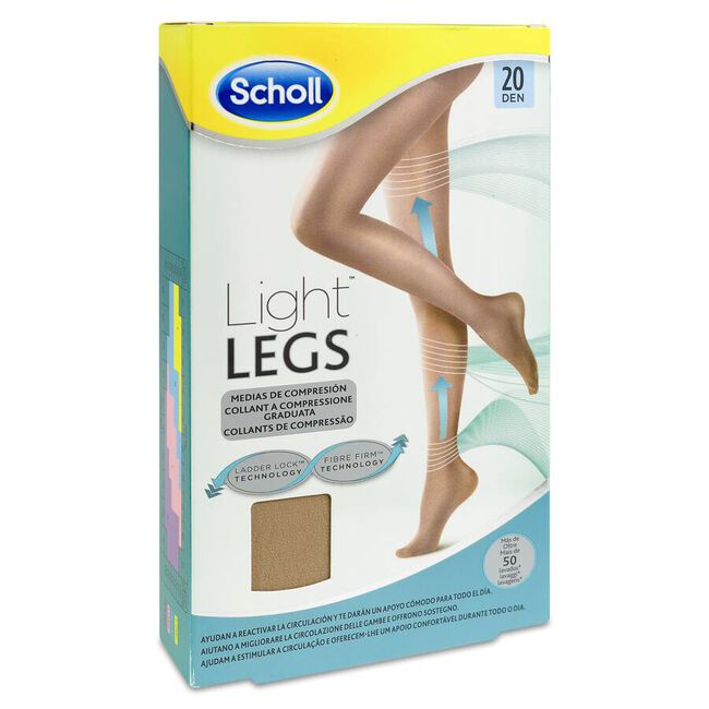 Scholl Light Legs Medias de Compresión Ligera 20 Den Carne Talla XL 1 Ud