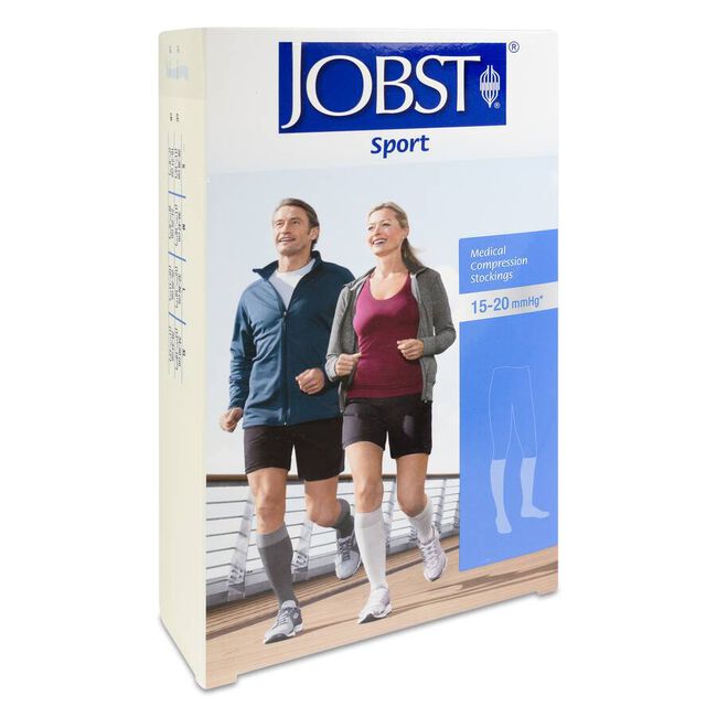 Jobst Sport CCL1 Calcetín Compresión Ligera Blanco/Gris Talla L 1 Par