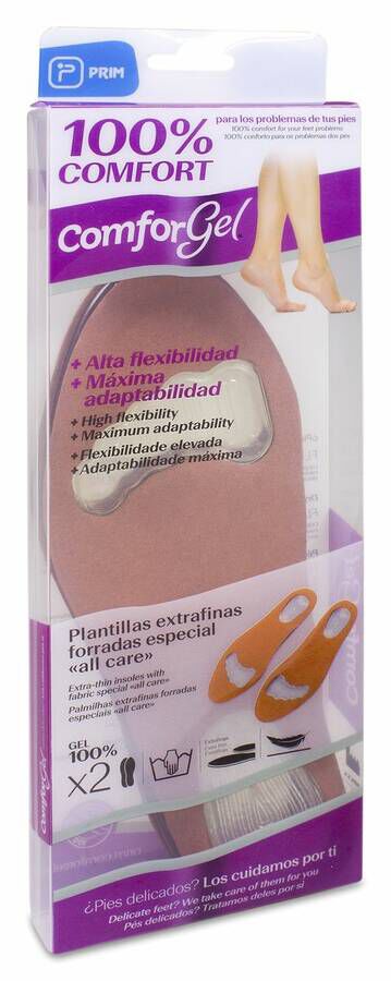 Prim Plantilla Extrafina Forrada de Gel All Care Talla L 1 Par