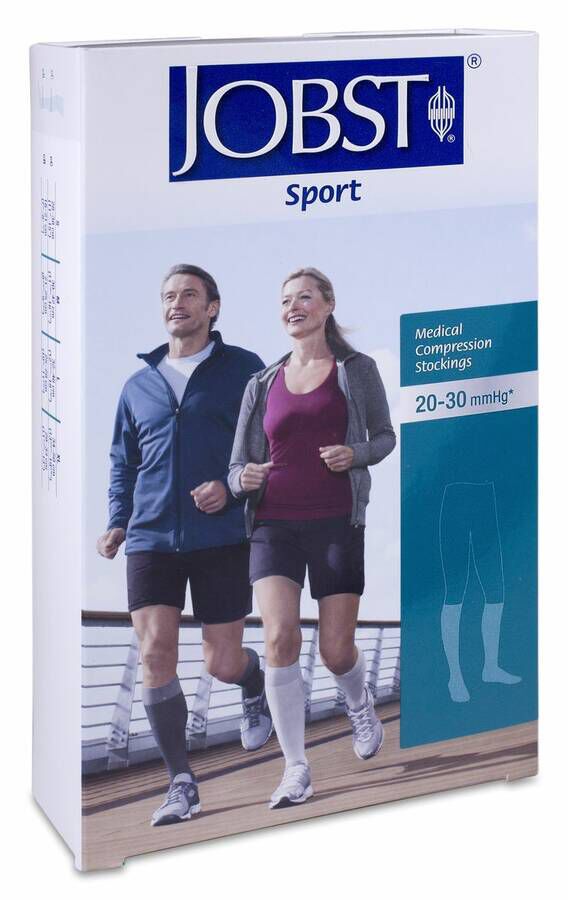 Jobst Sport Calcetín CCL2 Blanco y Gris Talla XL 1 Par