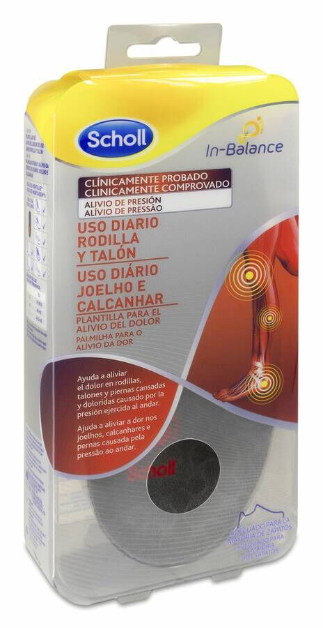 Scholl In-Balance Alivio Dolor de Rodilla y Talón Talla 42.5-45 1 Par