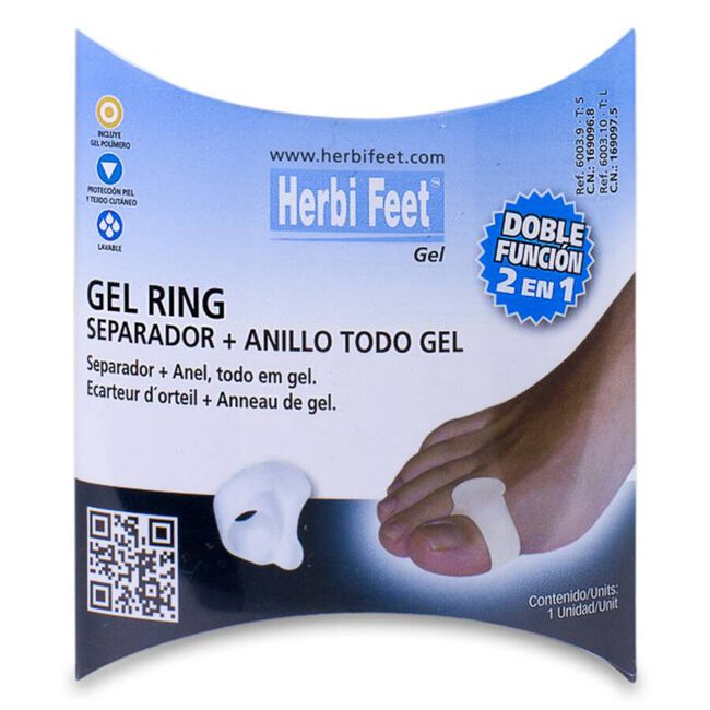 Herbi Feet Gel Ring Separador + Anillo Talla S 2 uds