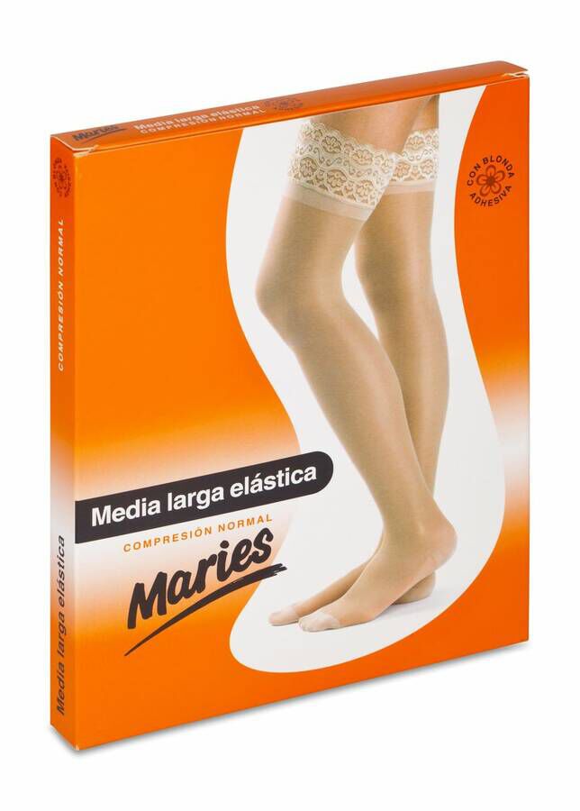 Maries Media Larga con Blonda Compresión Normal Negra Talla 2 1 Media