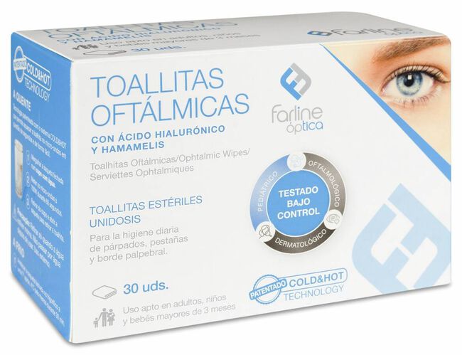 Farline Toallitas Oftálmicas con AH 30 Uds