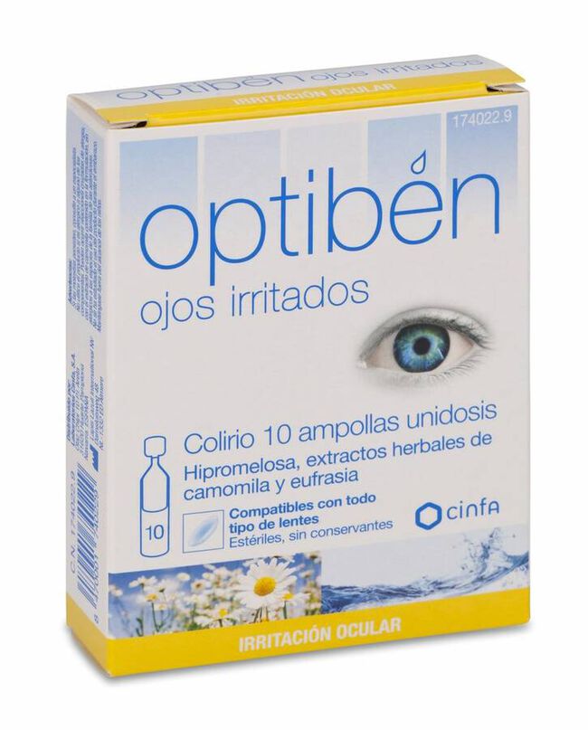 Optiben Ojos Irritados Sequedad Ocular 10 Uds