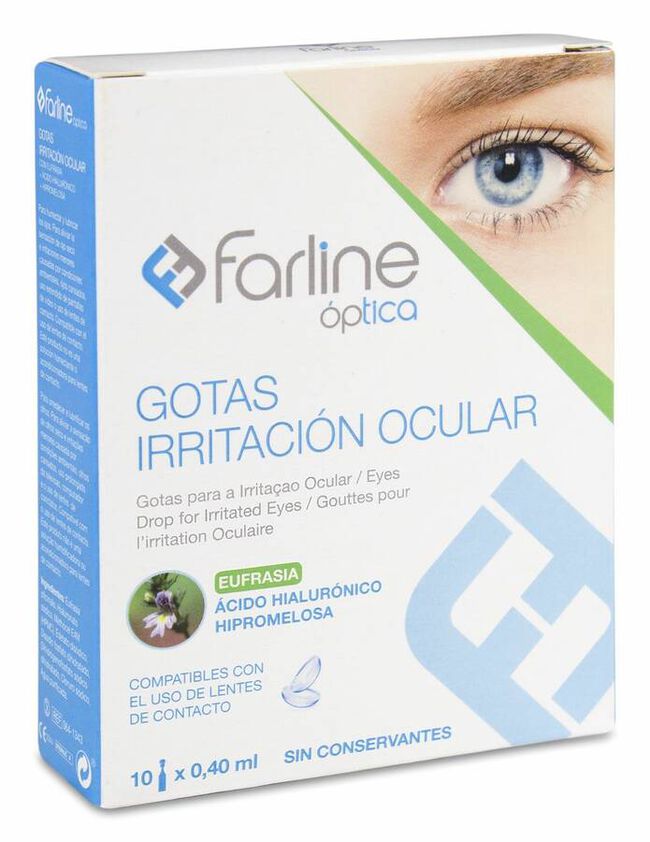 Farline Gotas Irritación Ocular con Eufrasia y AH 10 Uds