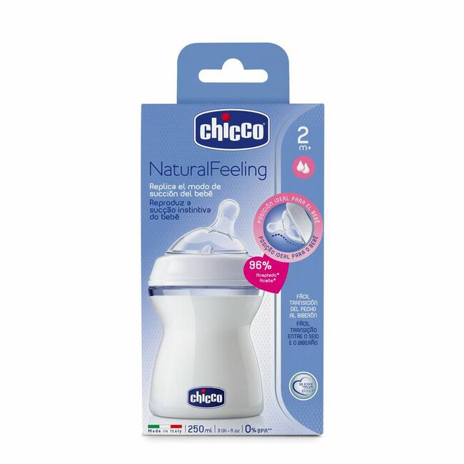 Biberon Plastico Pp T Silicona Chicco Step Up 2 0 Bisfenol Boca Ancha Flujo Normal 4 M+ 250 ml 