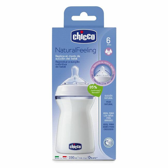 Biberon Plastico Pp T Silicona Chicco Step Up 2 0 Bisfenol Boca Ancha Flujo Papilla 6 M+ 330 ml 