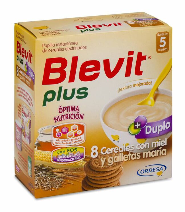 Blevit Plus Duplo 8 Cereales Con Miel y Galletas 700 gr 