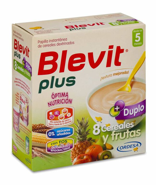 Blevit Plus Duplo 8 Cereales y Frutas 700 gr 