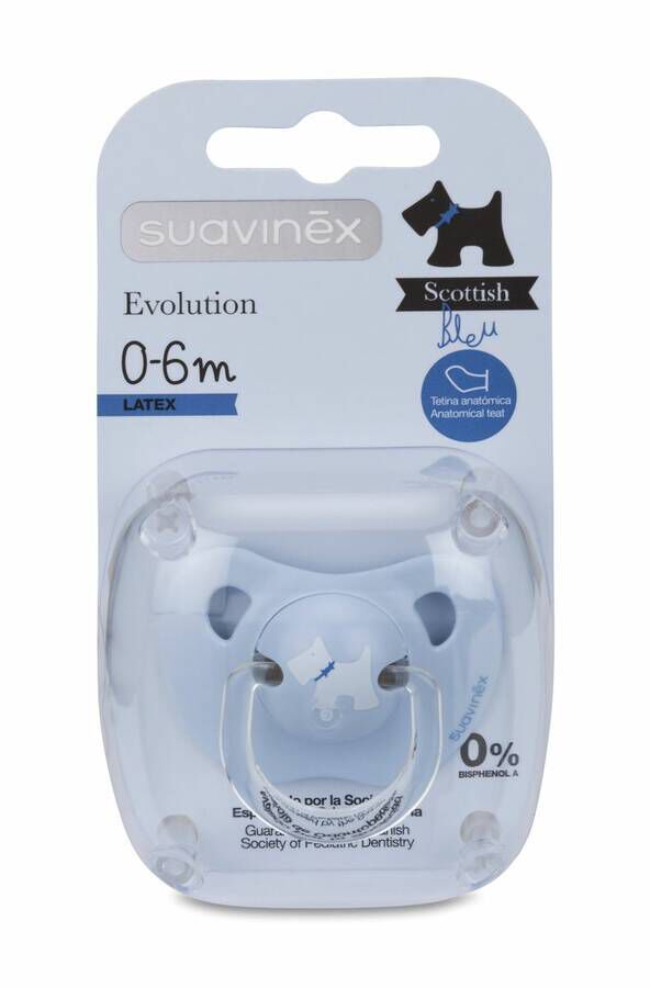 Chupete Tetina Latex Anatomica Suavinex 0 - 6 Meses Azul 1 U 