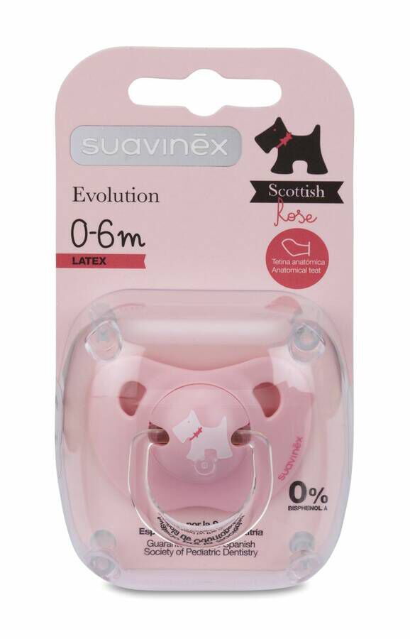 Chupete Tetina Latex Anatomica Suavinex 0 - 6 Meses Rosa 1 U 