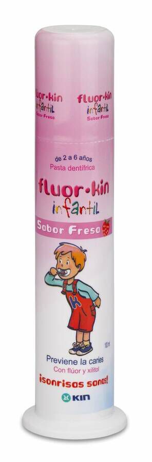 Fluor Kin Infantil Pasta Dentifrica Fresa 100 ml 