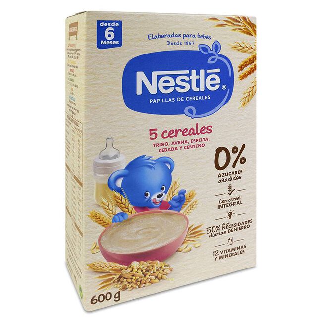 Nestle Papilla 5 Cereales Sin Leche 600 gr 