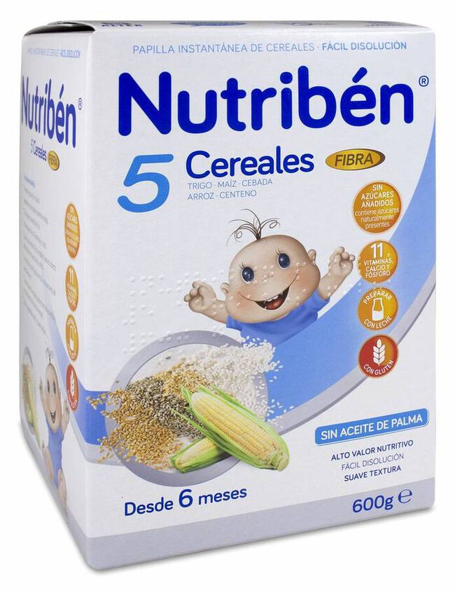 Nutriben Papilla 5 Cereales Fibra 600 gr 