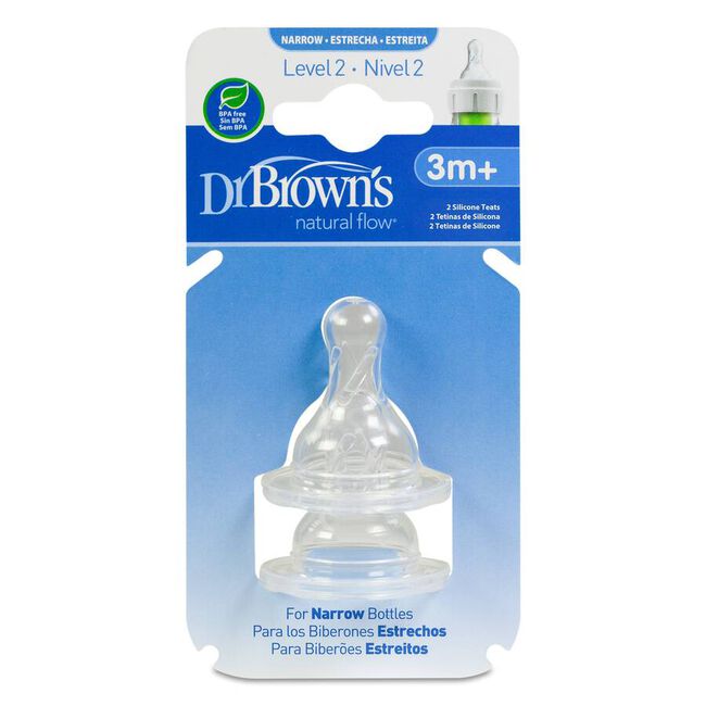 Tetina Silicona Dr Brown´s Natural Flow Standard + 3 Meses N2 3 U 