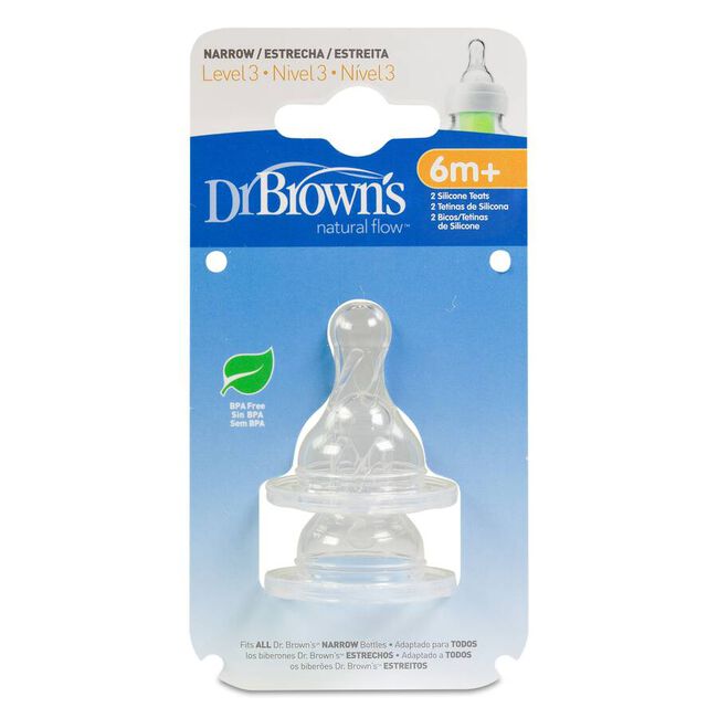 Tetina Silicona Dr Brown´s Natural Flow Standard + 6 Meses N3 3 U 