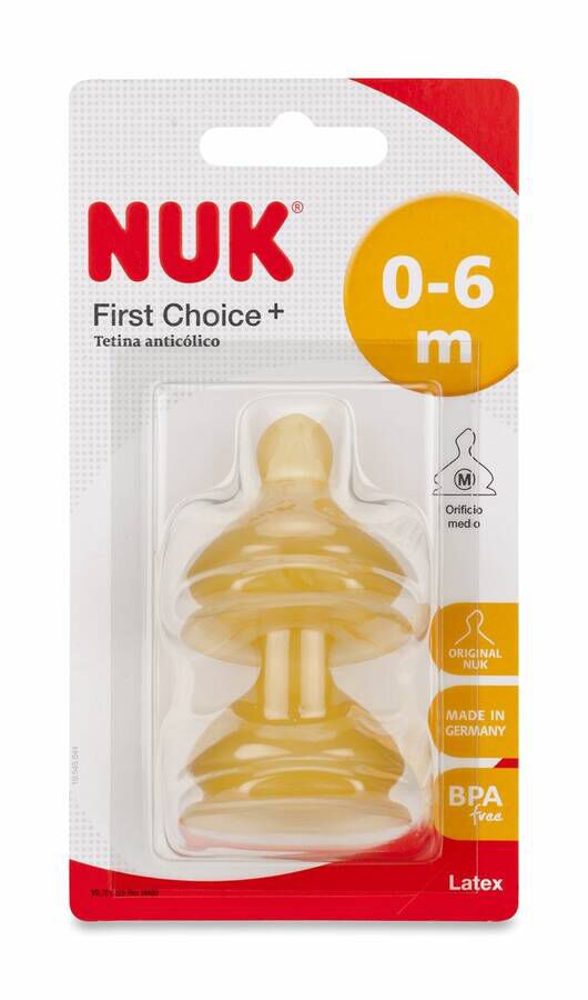 Nuk FC Tetina Látex Talla M 0-6 M, 2 Uds