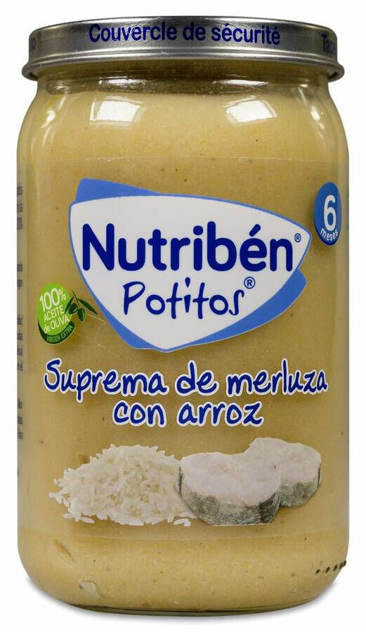 Nutriben Potitos Suprema de Merluza con Arroz, 235 g