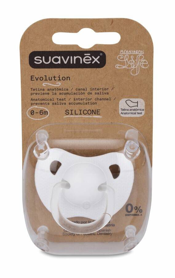 Suavinex Evolution Chupete Anatómico de Silicona 0-6 Meses, 1 Ud