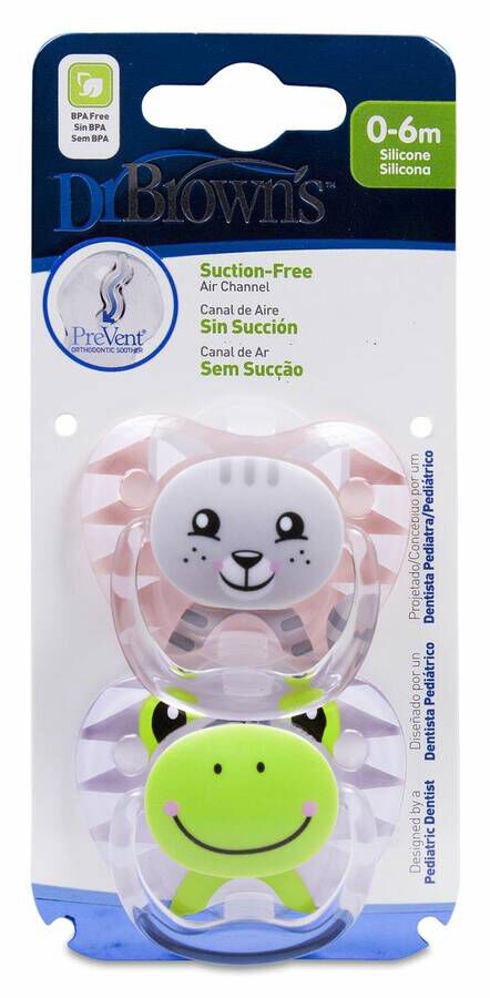 Dr. Brown's Chupete PreVent Animal Niña Talla 1, 2 Uds