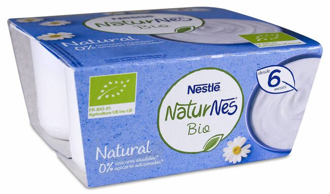 Nestlé Naturnes BIO Postre Lácteo Natural, 4 Uds