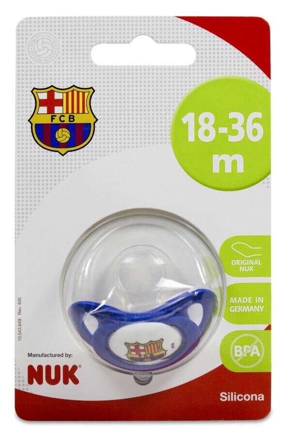 Nuk Chupete Silicona FC Barcelona 18-36 M, 1 Ud