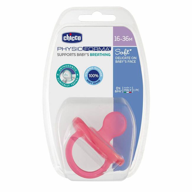 Chicco Chupete Physio Soft Gommotto Silicona +12m Rosa, 1 Ud