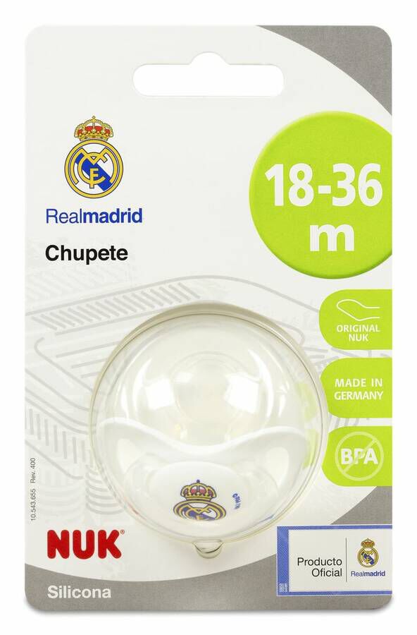 Nuk Chupete de Silicona Real Madrid 18-36 M, 1 Ud