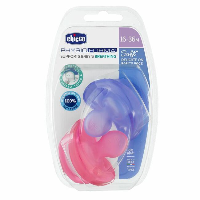 Chicco Chupete Physio Soft Silicona +12 Meses Rosa, 2 Uds