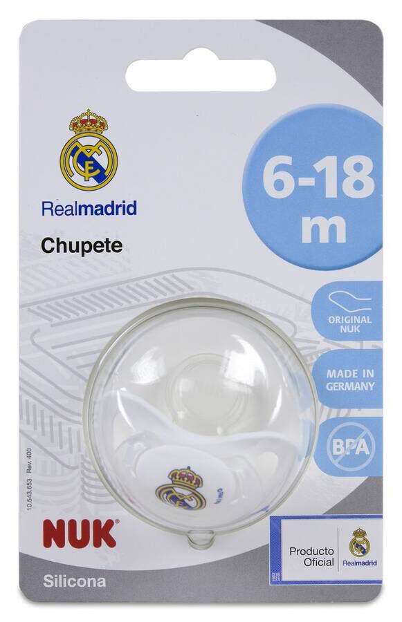 Nuk Chupete de Silicona Real Madrid 6-18 Meses, 1 Ud